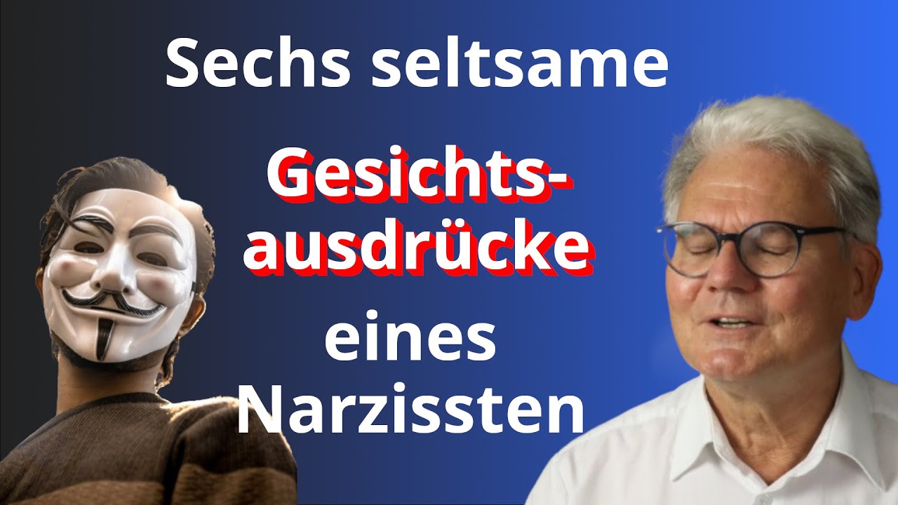 sechs seltsame Gesichtsausdrücke von Narzissten