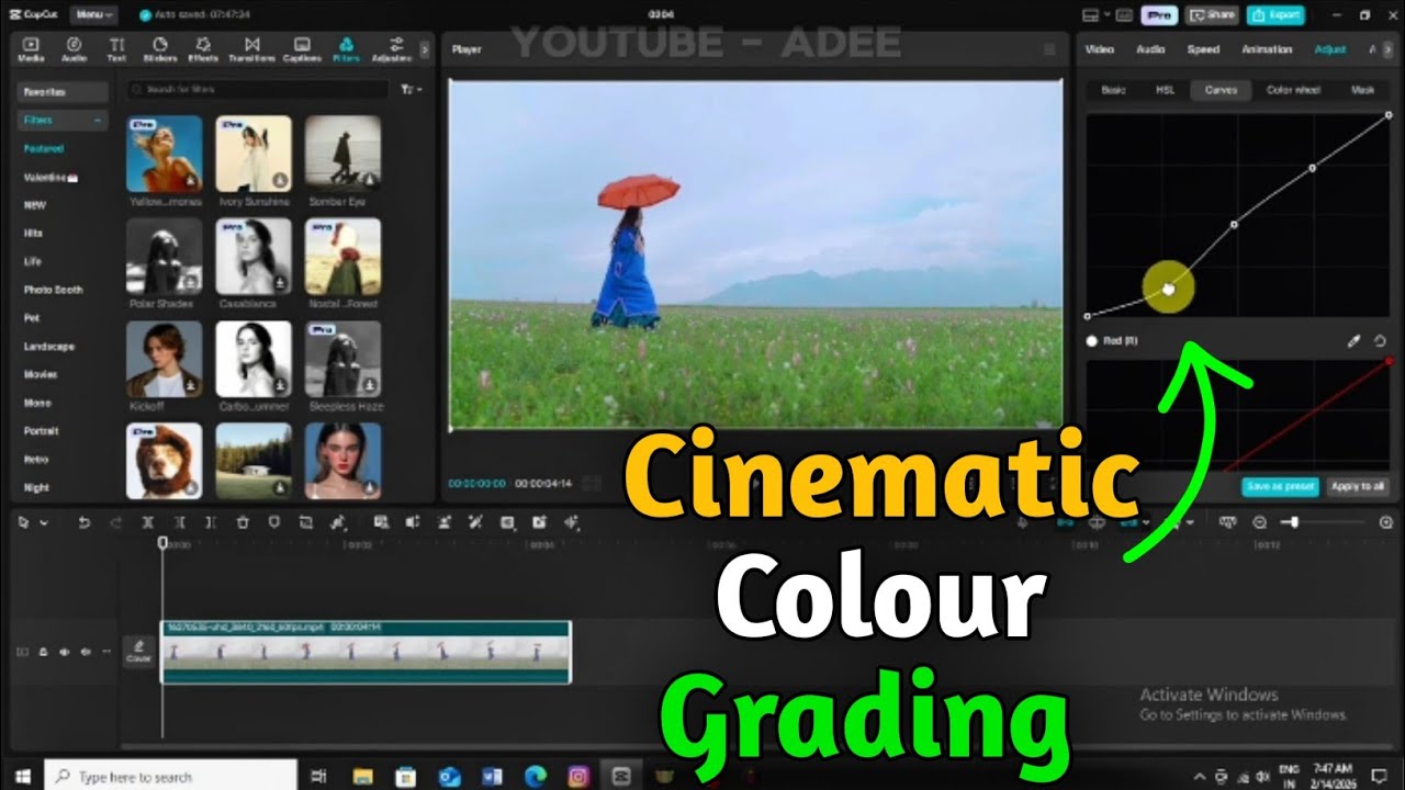 Capcut Cinematic Colour Grading In Pc 