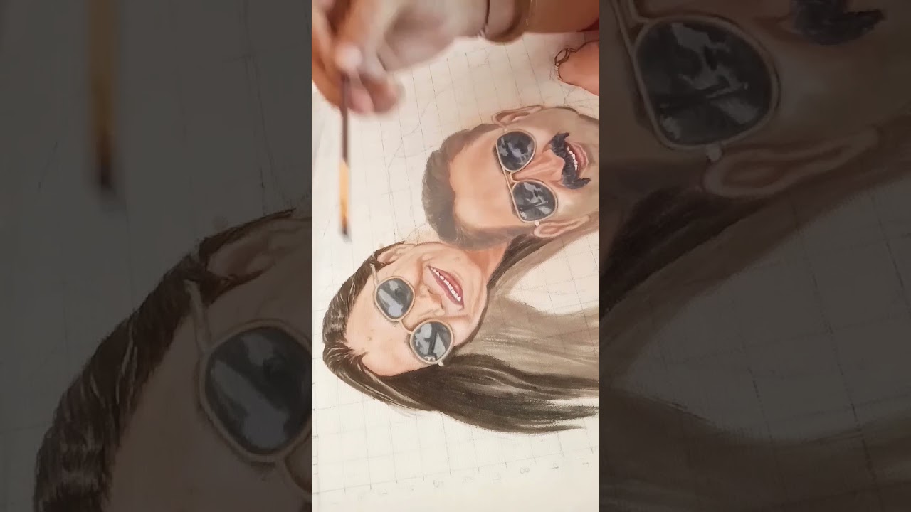 Hair painting in oil colors 