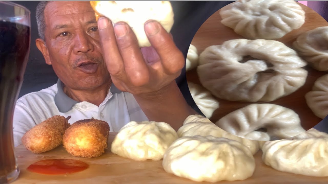 Big size Momos and condog | Nepali Mukbang | condog