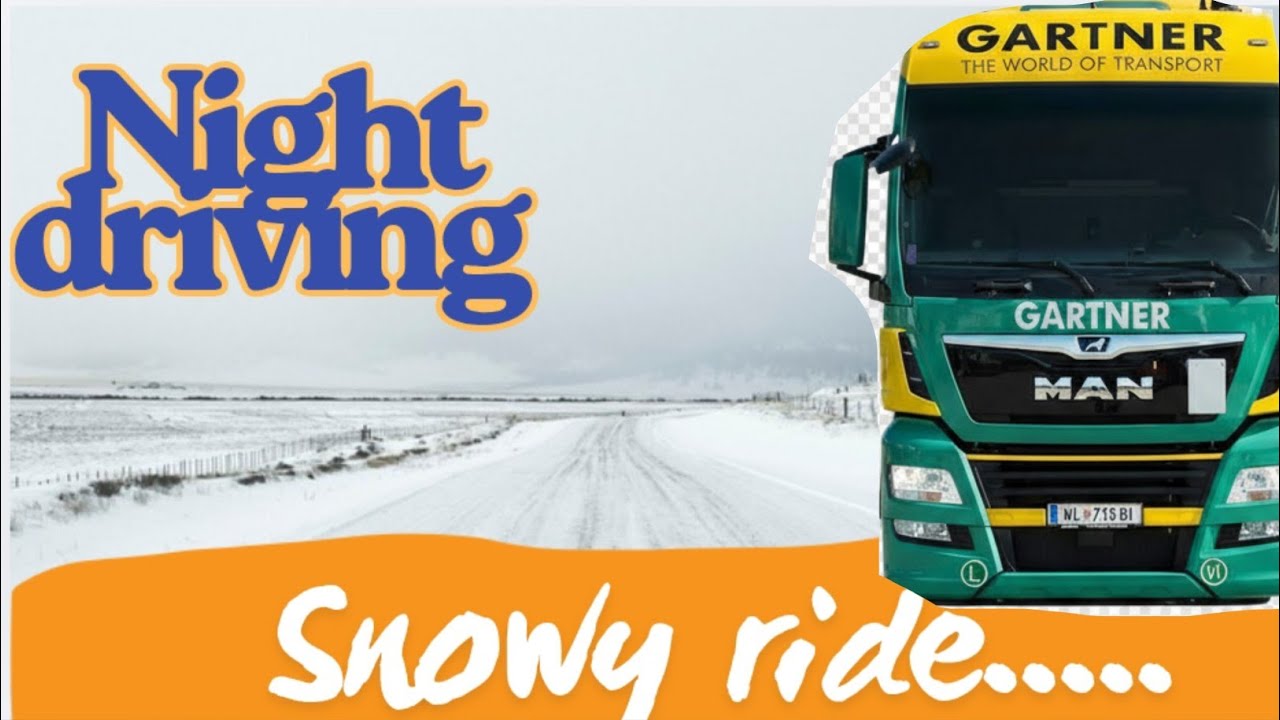 Snowy ride for unloading || Night Ride ... #trucking #trucker #europedriver 