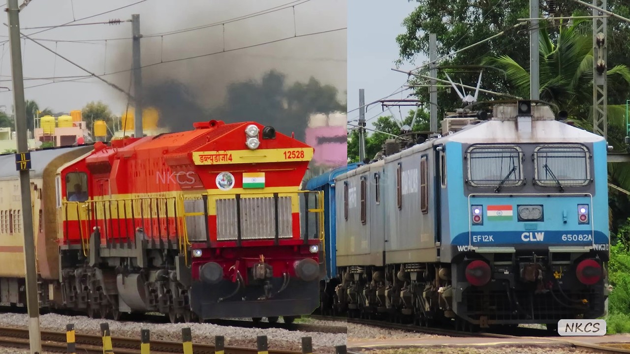 11 in 1 Diesel & Electric Trains on Bengaluru Hubballi Shivamogga line Orange EMD's #indianrailways