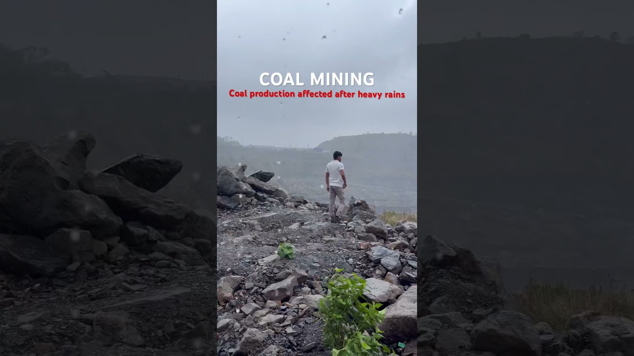 Coal production affected after heavy rains #shortvideo #mining #opencast #coal