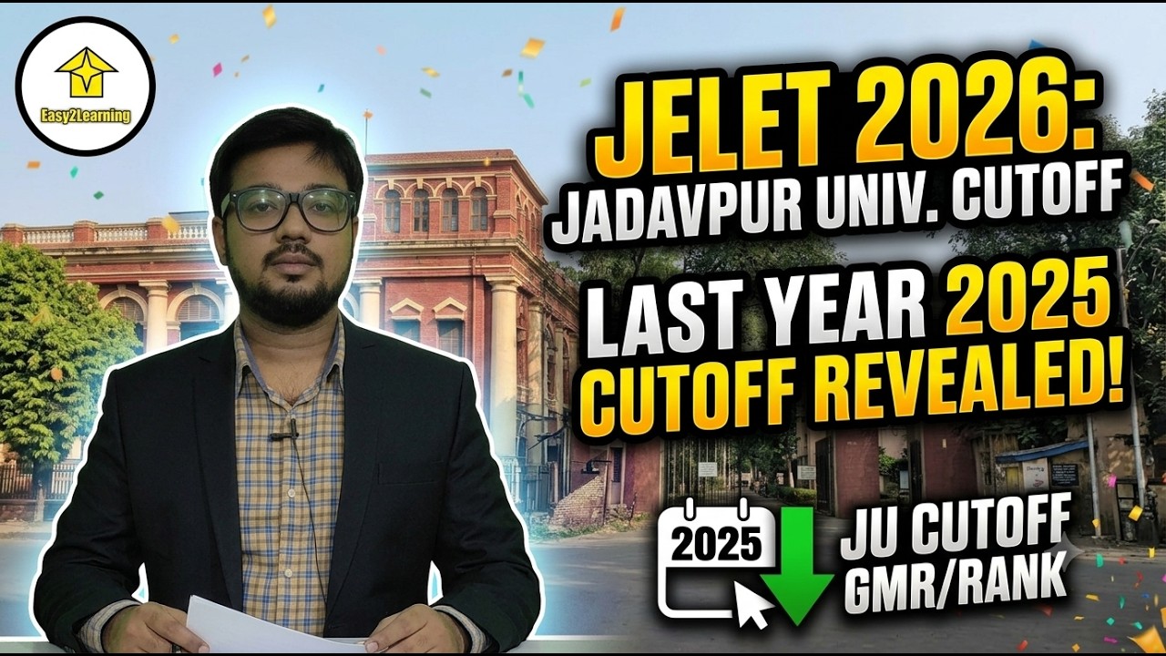 📢Jelet 2026 Last Year Cutoff For JADAVPUR UNIVERSITY Revealed By David Sir⚡Must Watch Jelet Aspirant