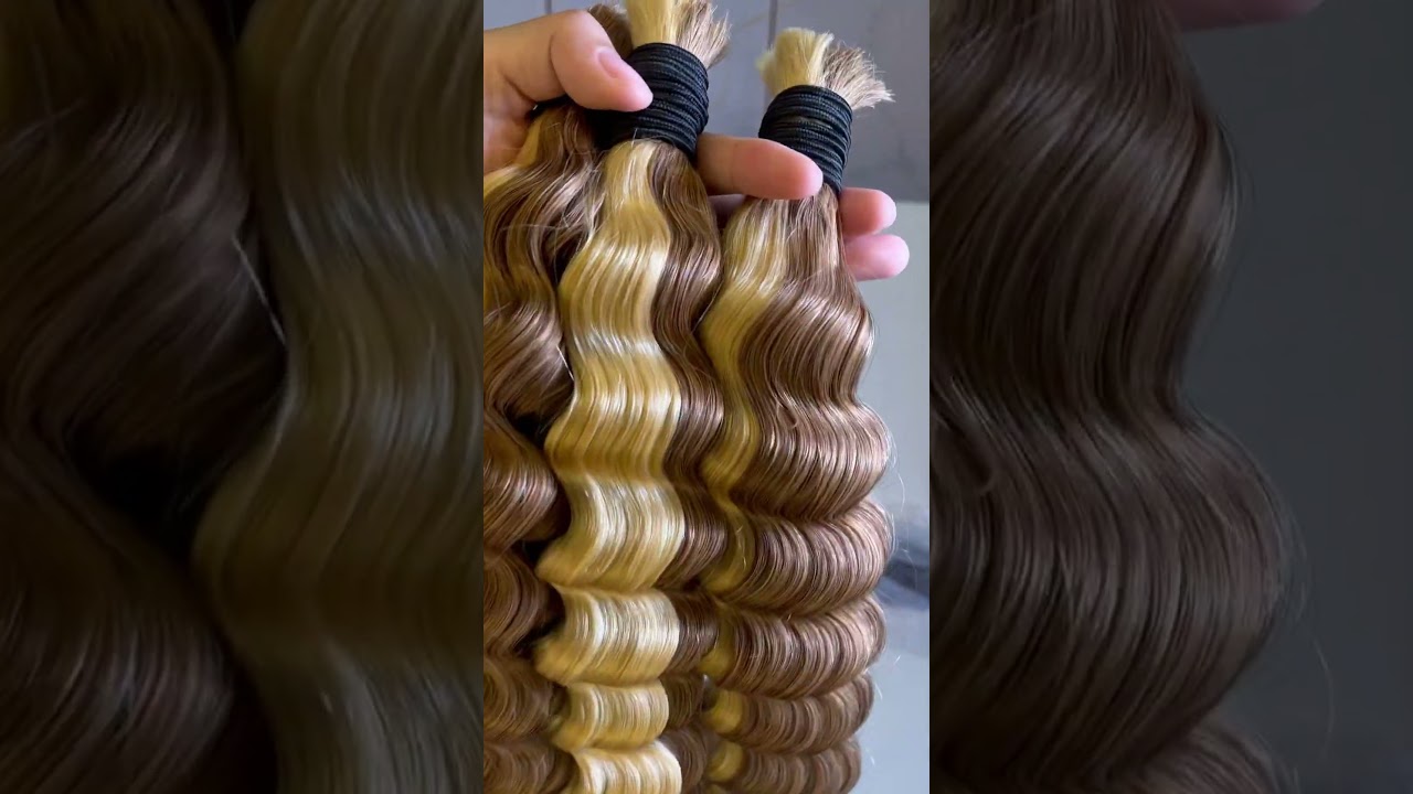 27/613 color hair bulk for braids #hairstyle #bohoknotlessbraids #hairbulk #salon #doubledrawnhair
