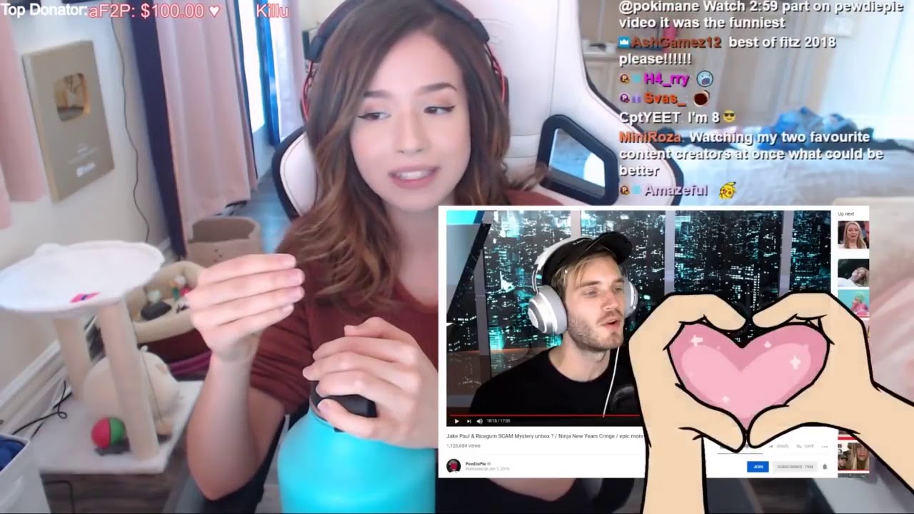 Pokimane Reacts To PEWDIEPIE Jake Paul & Ricegum SCAM Mystery Box TWITCH Clips