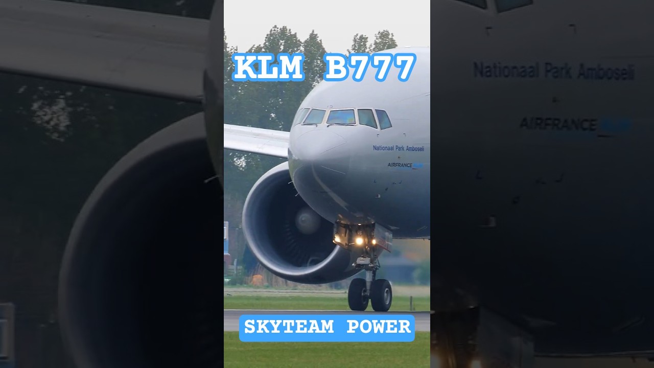 INSANE Close-Up 🤯 KLM B777 SkyTeam “Amboseli” Takeoff | PH-BVD