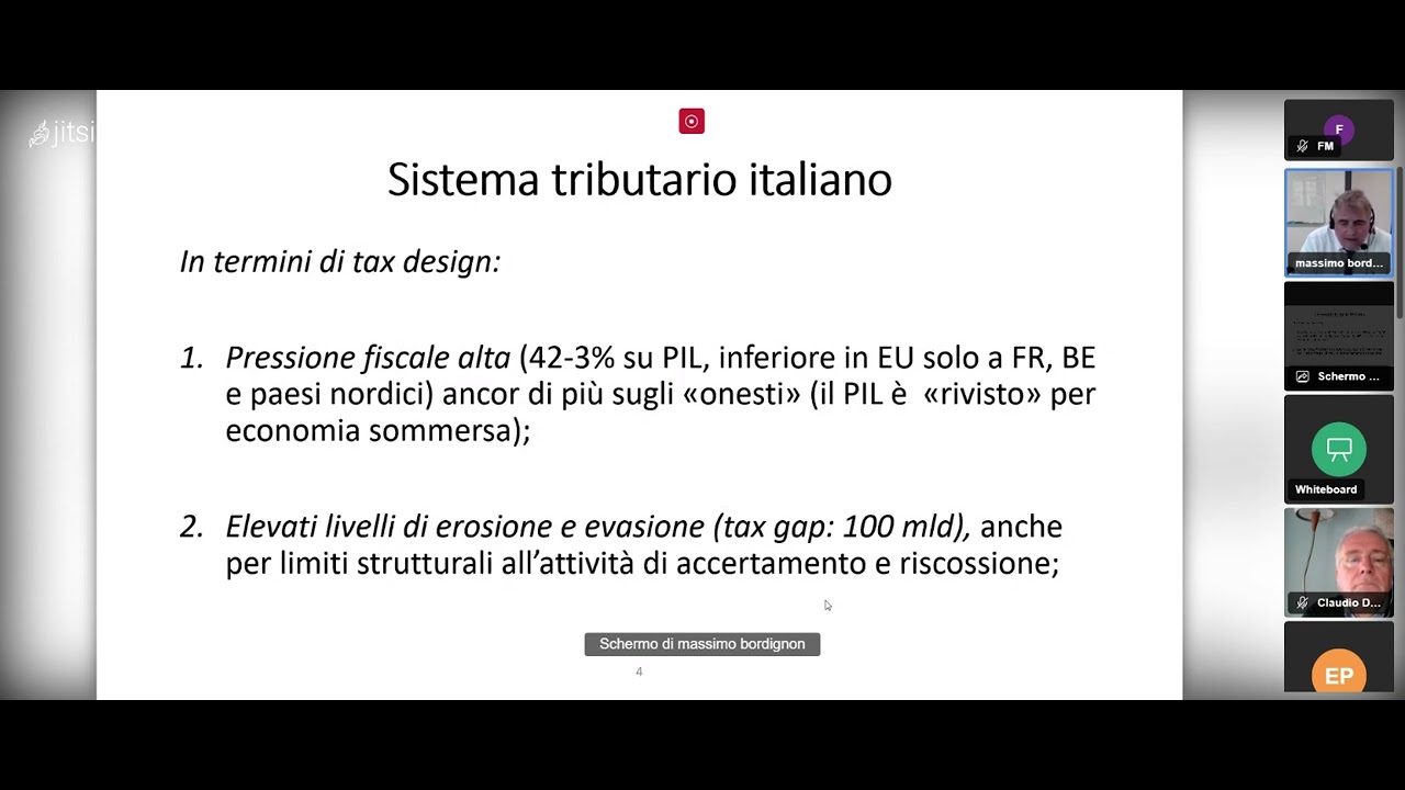 Il sistema fiscale italiano e proposte di modifica - prof. Massimo Bordignon