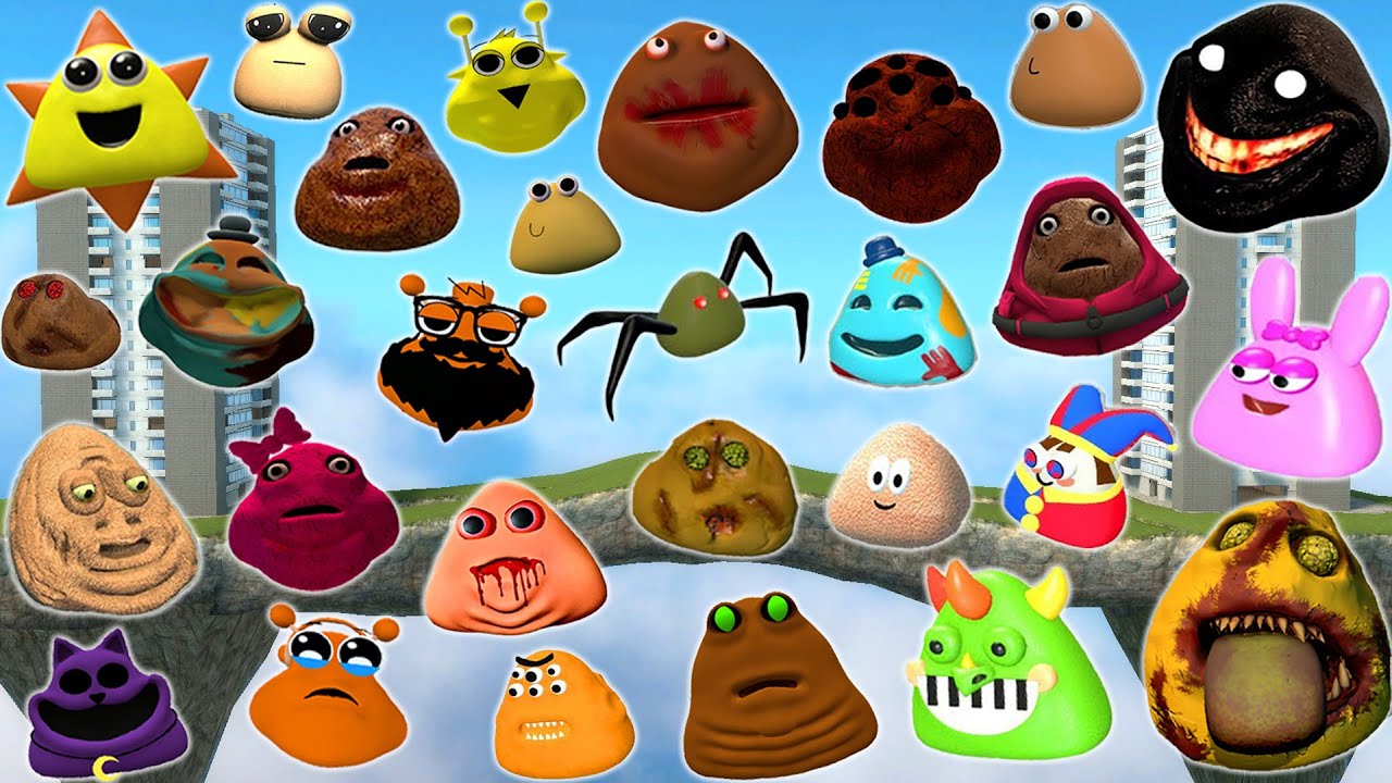 DESTROY ALL ROBLOX 3D POU BOU'S REVENGE FAMILY in TWIN TOWER Garry's Mod