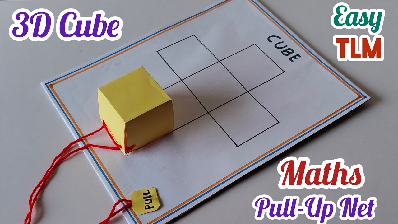 3D Cube Pull Up Net Maths Working Model / How to make 3D Cube/ Maths 3D Pull Up Net Maths Project