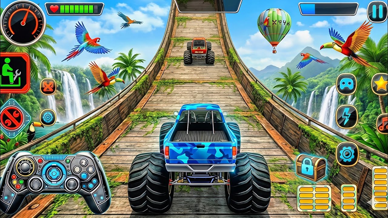 Monster Truck Mega Ramp Extreme Racing - Impossible GT Car Stunts Driving - Gadi game - Android Game