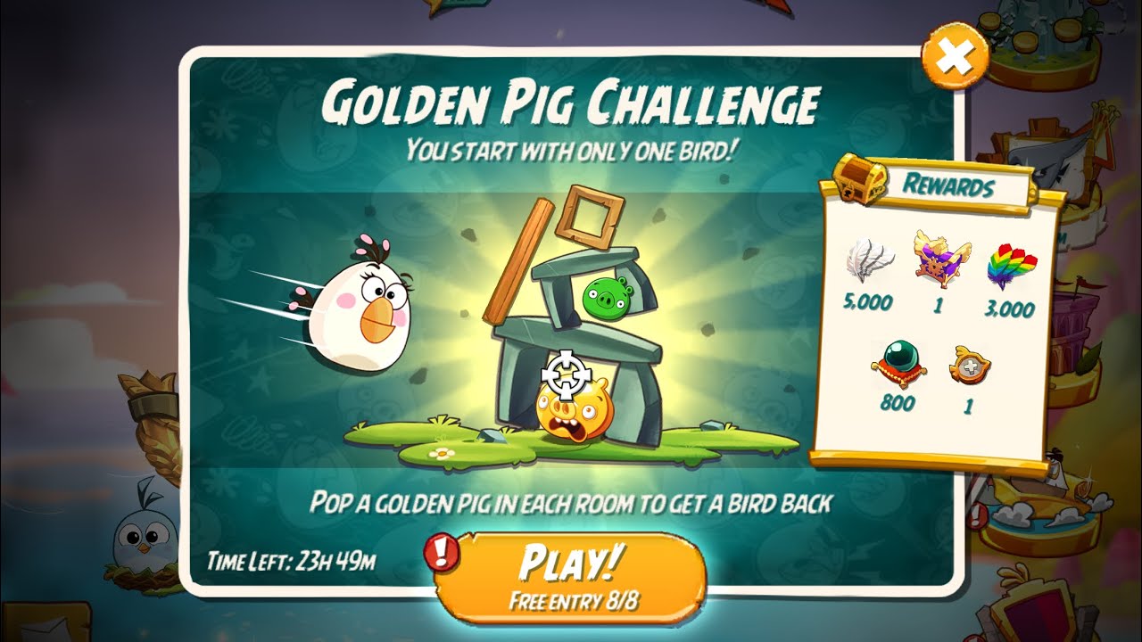 Golden Pig Challenge with Matilda - No gems spent 😻 - Angry Birds 2