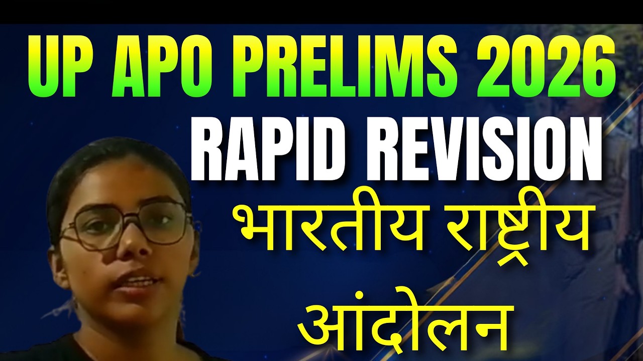 Complete Indian National Movement for UP APO Prelims 2026 | Rapid Revision Class 01 by Shreya Mam