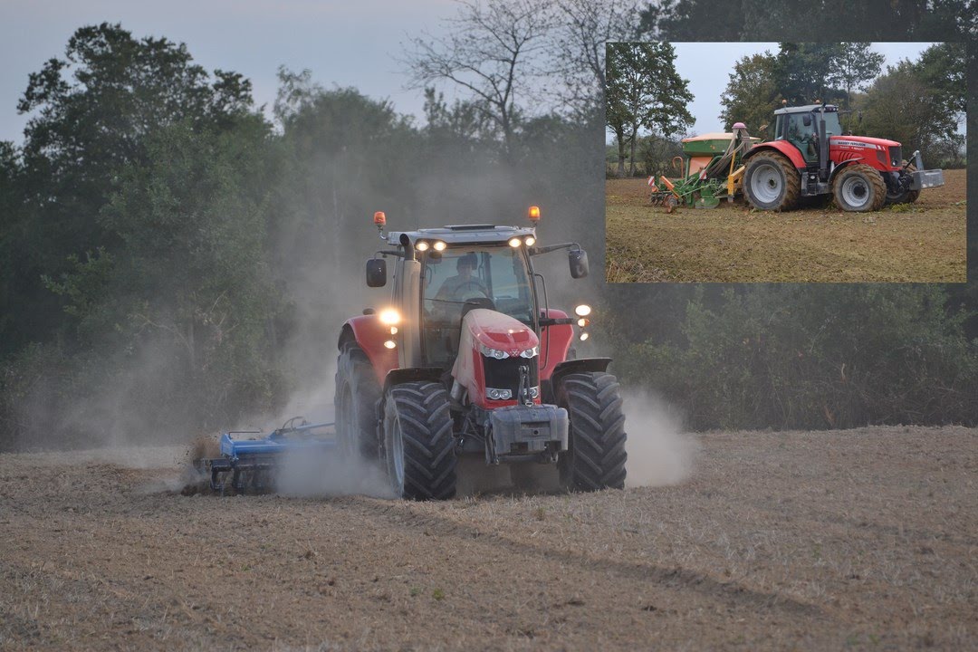 Déchaumage & Semis 2015 : Massey Ferguson 7724 & 7490