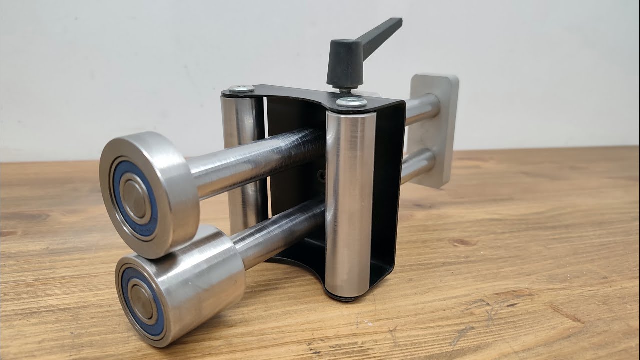 Made A bender For Rolling Sheet Metal || Manual Roller Sheet Bending From Metal Remnants