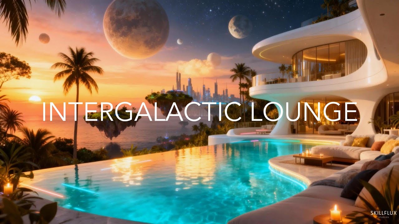 Luxury Intergalactic Pool House Music, Jazzy Funky Ibiza Grooves at Sunset In Space