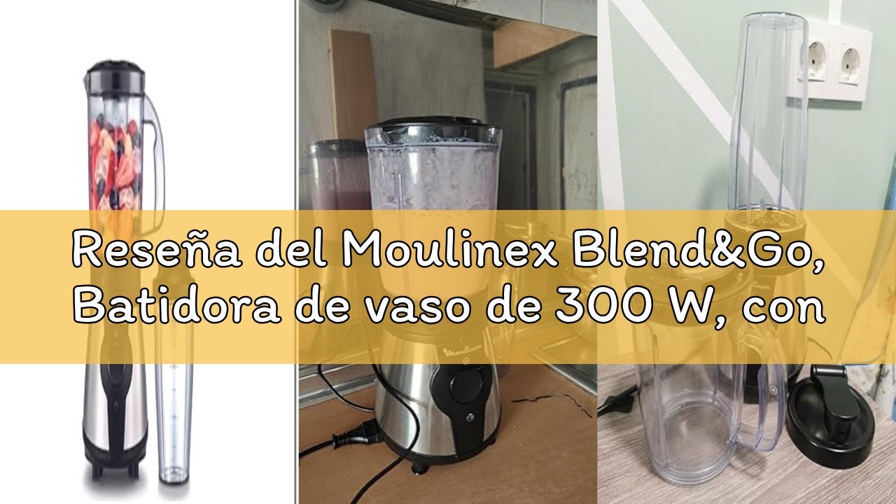 Reseña del Moulinex Blend&Go, Batidora de vaso de 300 W, con jarra de 1,3 L y botella de plástico de