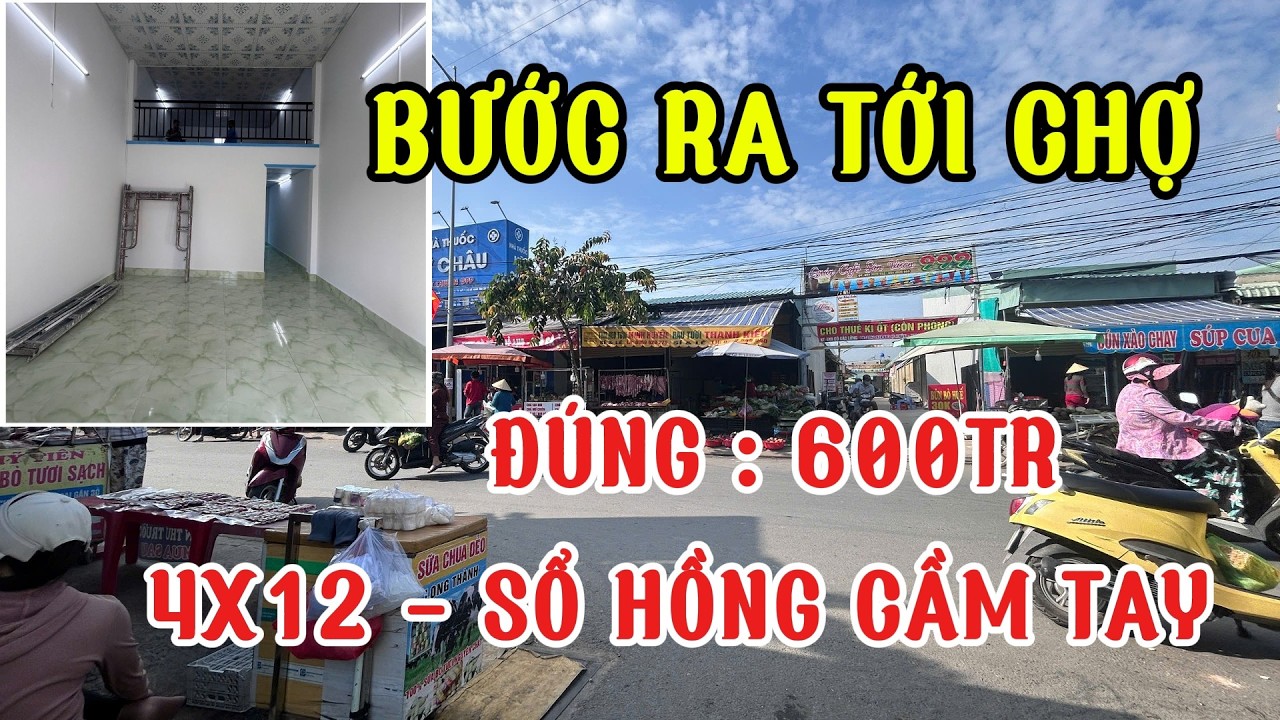 có đúng 600tr mua nhà có sổ hồng luôn. này ngon hơn vi bằng nhiều. 4x12m vừa rẻ vừa gần chợ tiện lắm