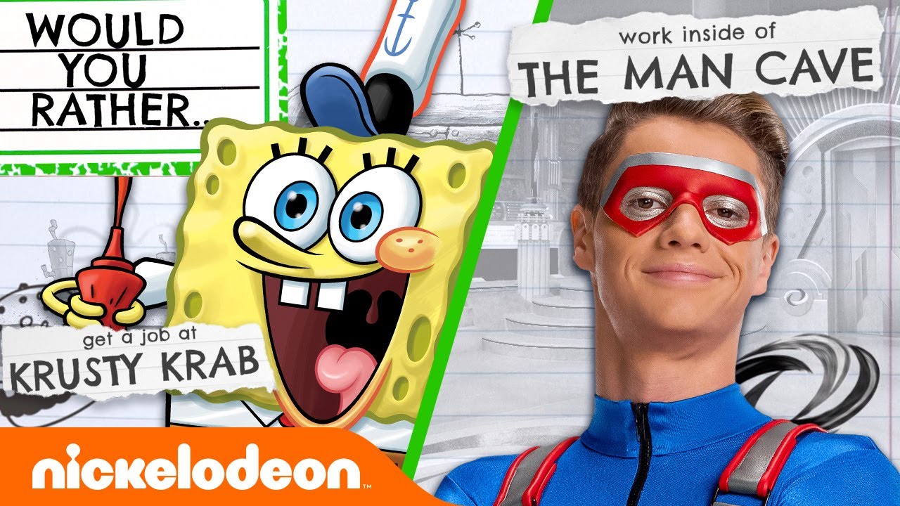 Would You Rather Work at the KRUSTY KRAB or MAN CAVE? 🥊  SpongeBob vs. Henry Danger