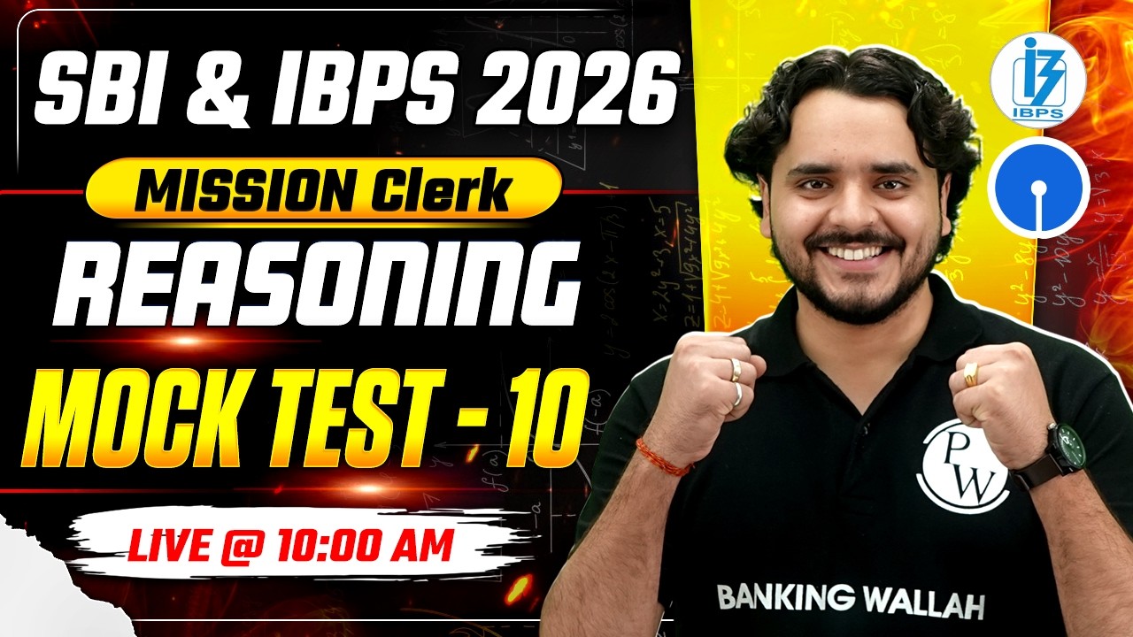 SBI / IBPS Clerk 2026 | Reasoning Mock Test -10 | Reasoning for Banking Exam | by Vidhu Sir