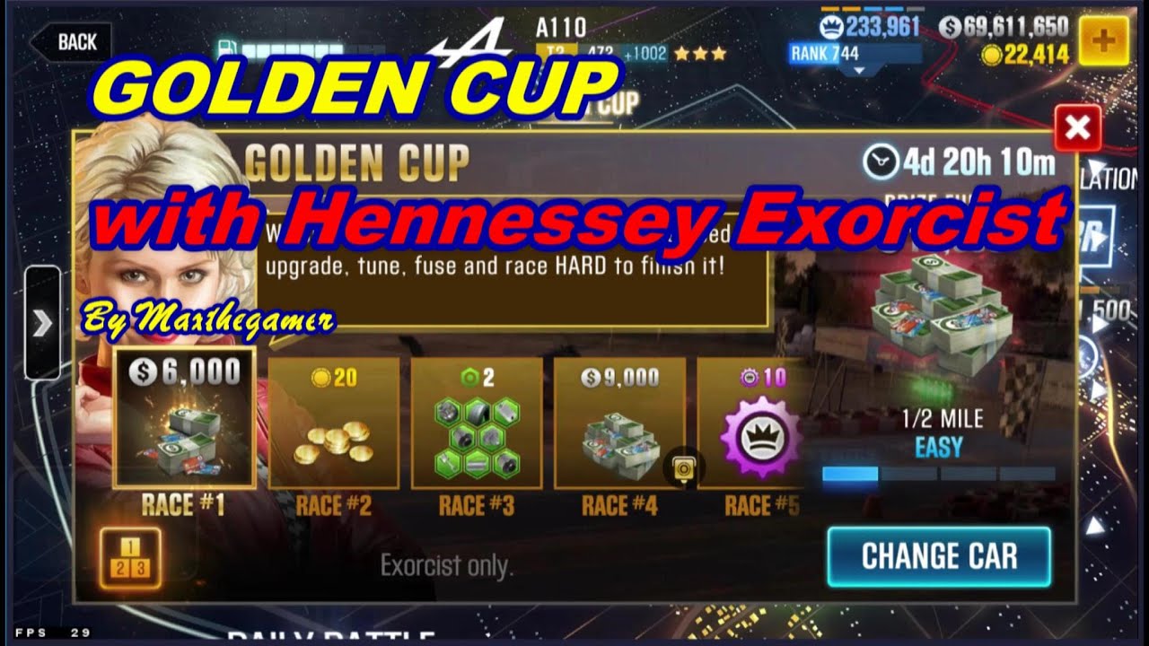 CSR2 Hennessey Exorcist Golden Cup с Maxthegamer