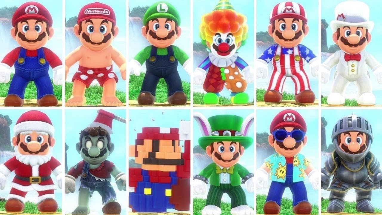 Super Mario Odyssey - All Costumes (DLC Included)