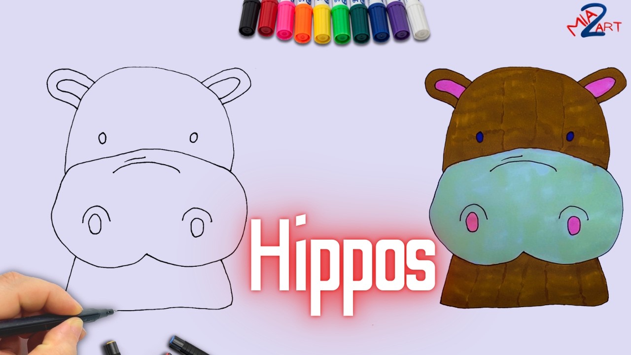 how to draw Hippopotamus – Easy Animal Drawing Tutorial