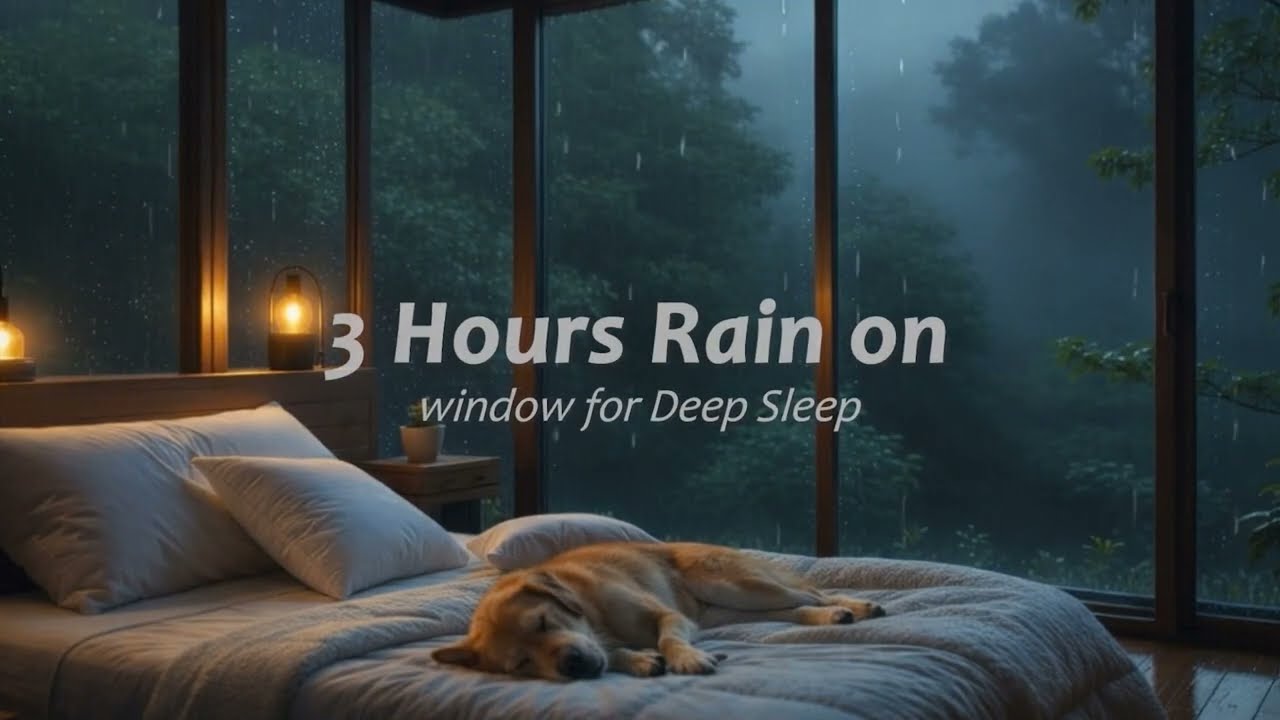 Long Rain Ambience on Window | Perfect for Sleep