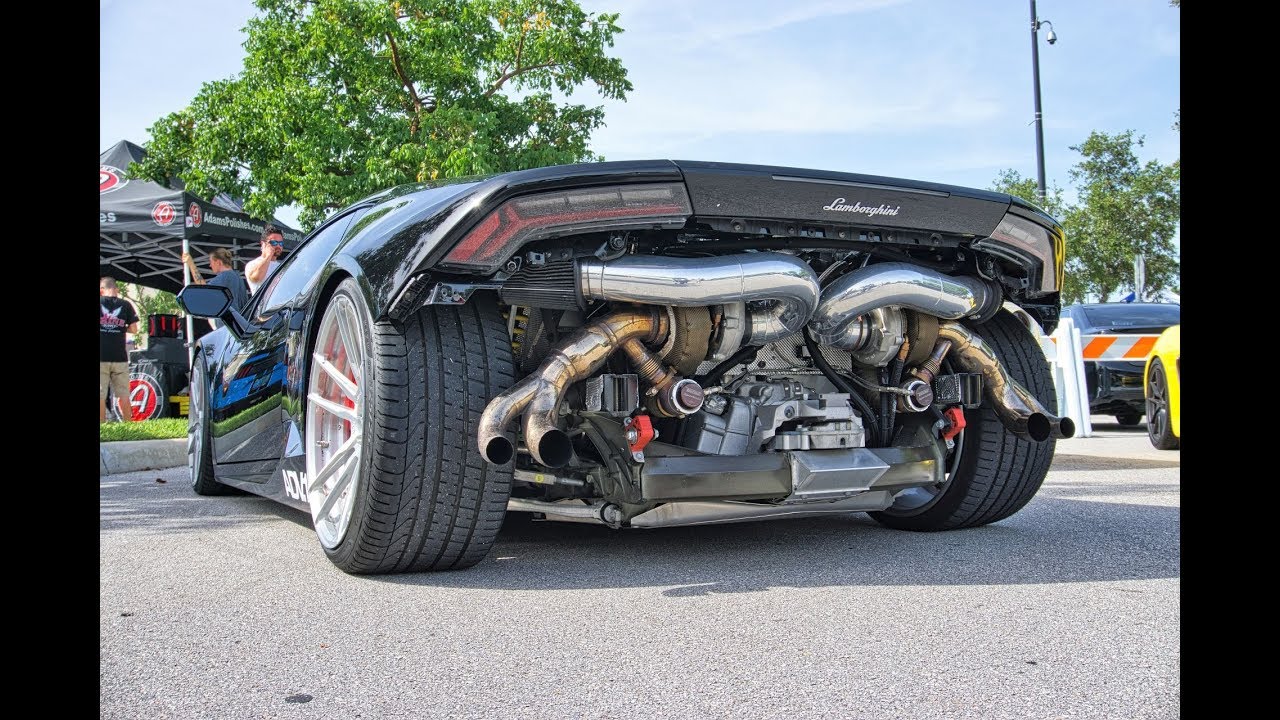 Bumper-Less Lamborghini Huracan 850 HP Twin-Turbo Madness at Cars & Coffee Palm Beach