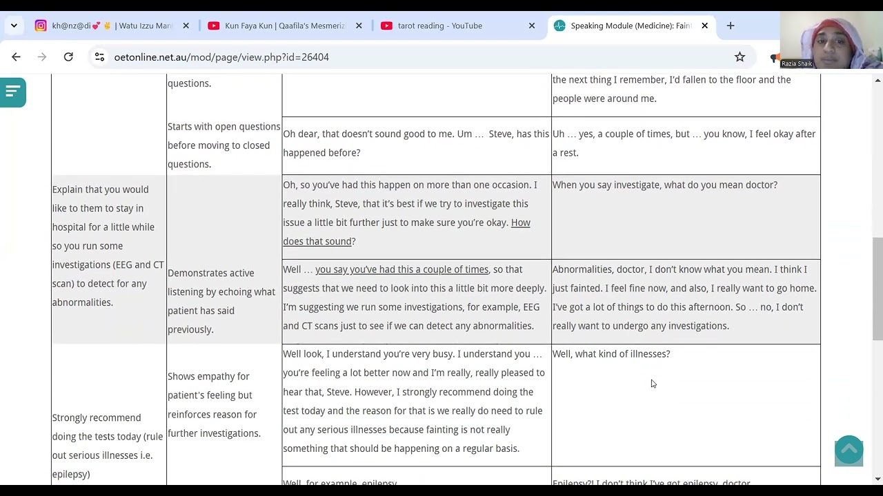 OET Speaking module