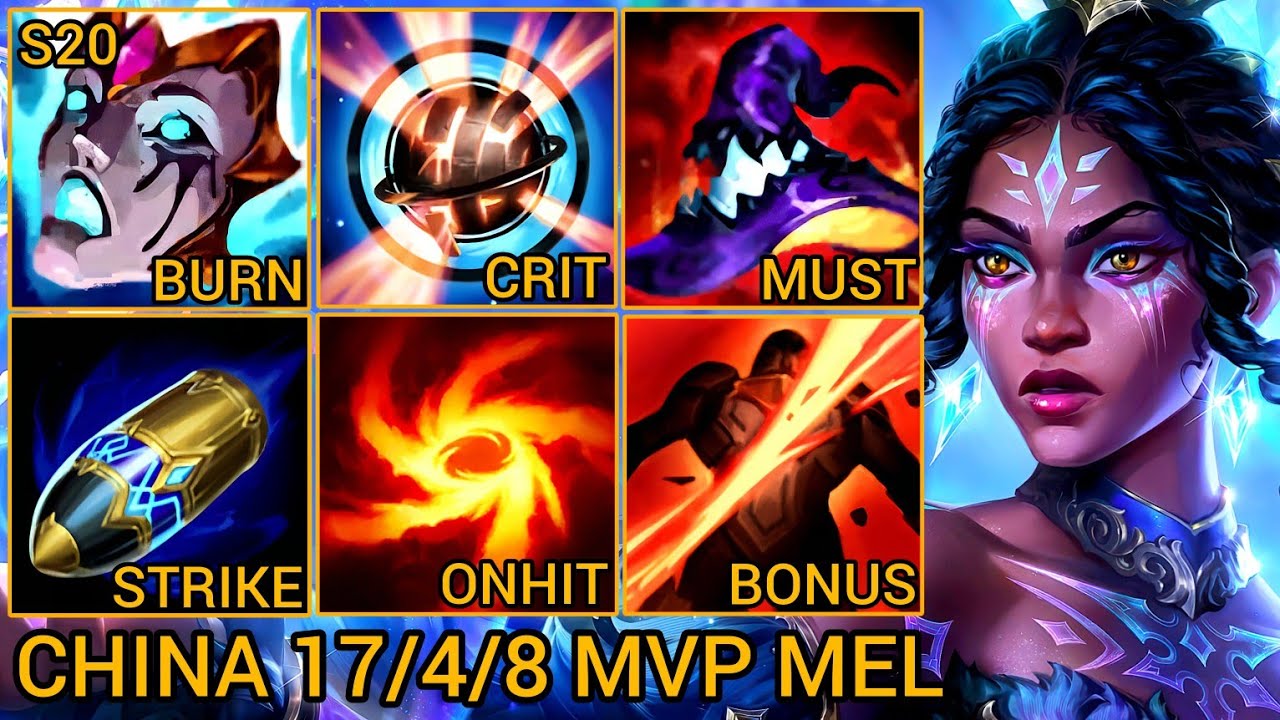 Mel MVP Mid Lane S Rating 17/4/8 - China Wild Rift New Meta Build & Runes By Tiarty