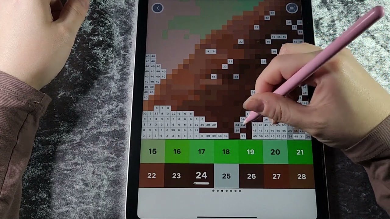 Colouring in on the iPad | Paper screen protector, wind outside, no talking