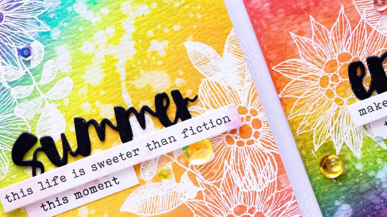 Distress Ink Rainbow Backgrounds