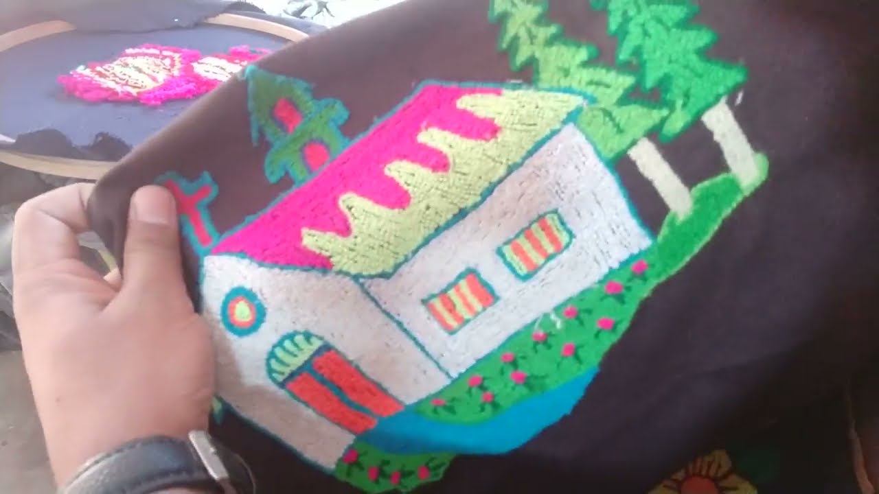 Woolen painting Kaise sikhen needle use direction