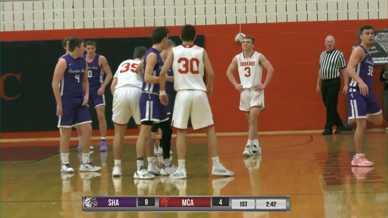 2020 Varsity Boys Basketball - Mount Carmel Area Red Tornadoes v Shamokin Indians