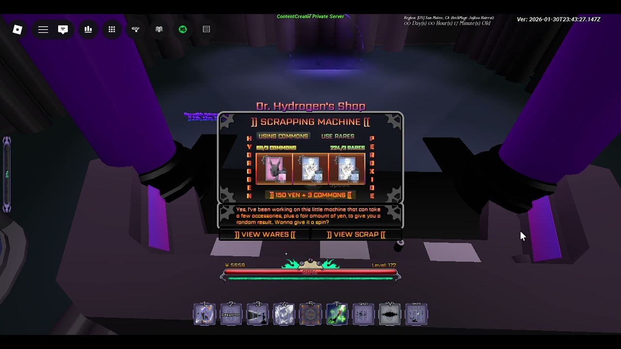 Dr. Hydrogen 02/13/2026 Menos Forest (look description)