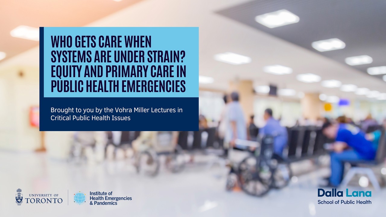2026 Vohra Miller Lectures in Critical Public Health Issues