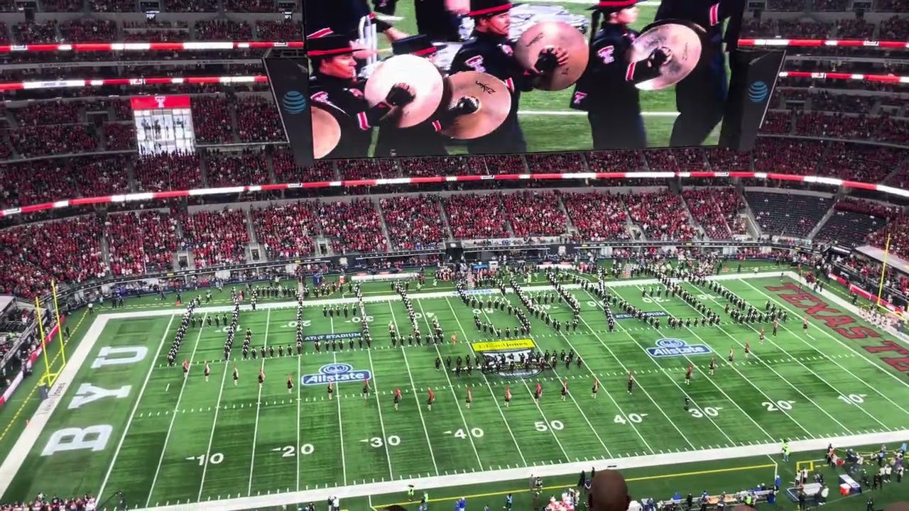 The @GoinBandRaiderland  play their fight song “Fight Raiders Fight” at the Big 12 Title Game vs BYU