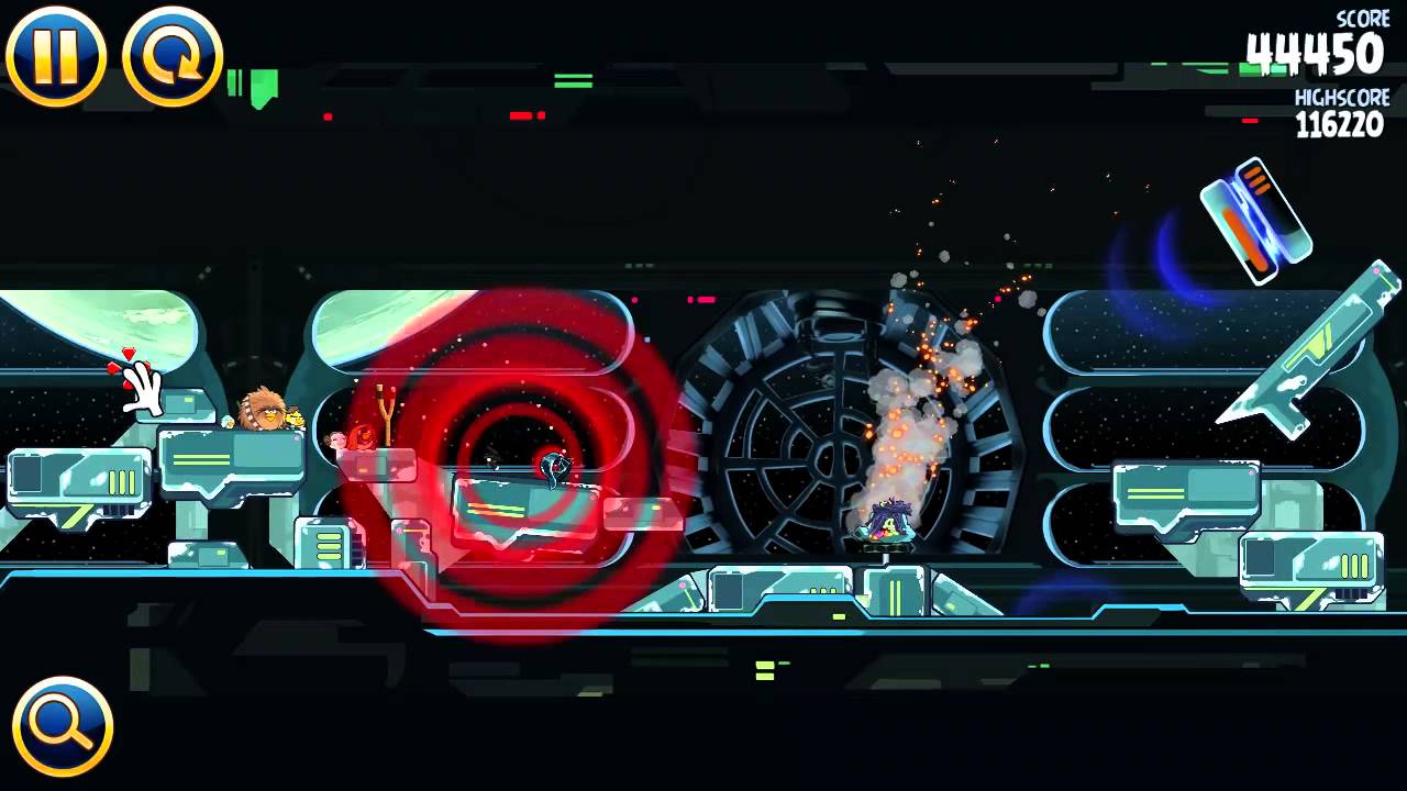 Angry Birds Star Wars Death Star 2 Level 6-30 Walkthrough (3 stars, 1 bird, high score)