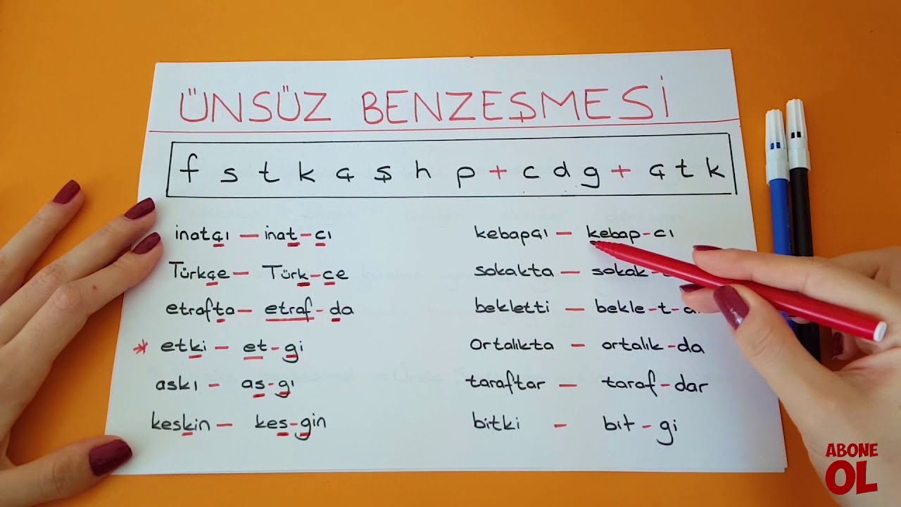 SES OLAYLARI / Ünsüz Benzeşmesi - Ünsüz Sertleşmesi II / TYT - KPSS