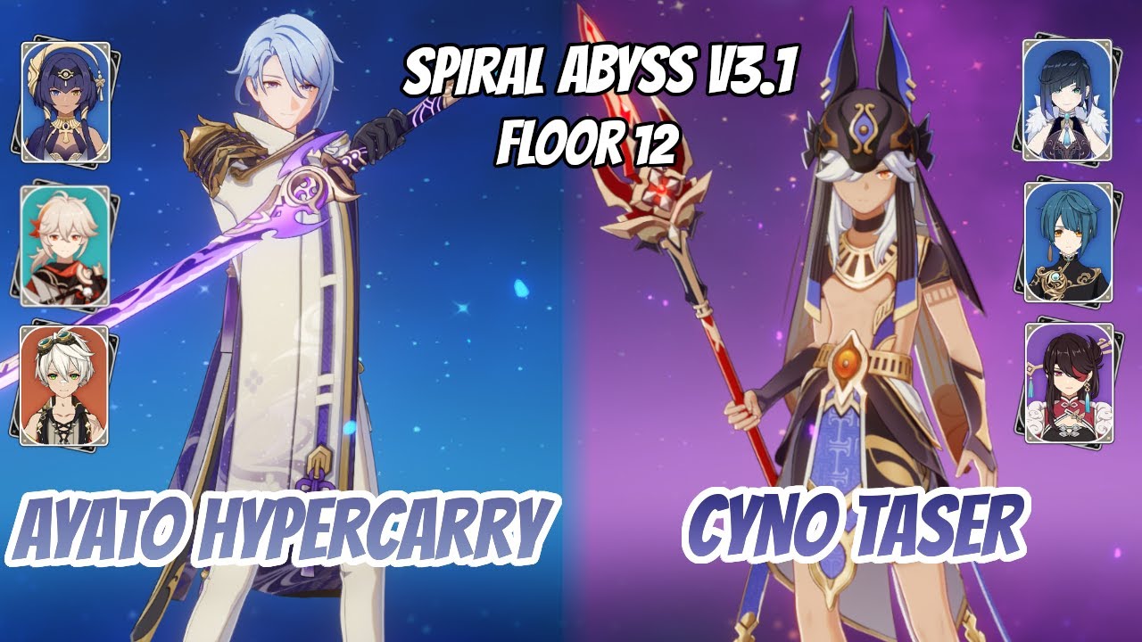 Ayato x Candace Hypercarry & Cyno Double Hydro Taser Abyss v3.1 Floor 12 (9 Stars) | Genshin Impact