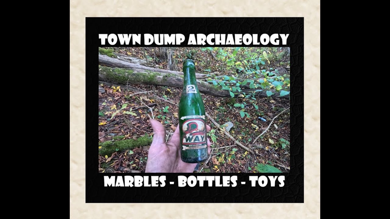 Town Dump Antiques - Bottle Digging - Black Glass Jar - Marbles - Toys - ACL Soda Bottles - Glass -