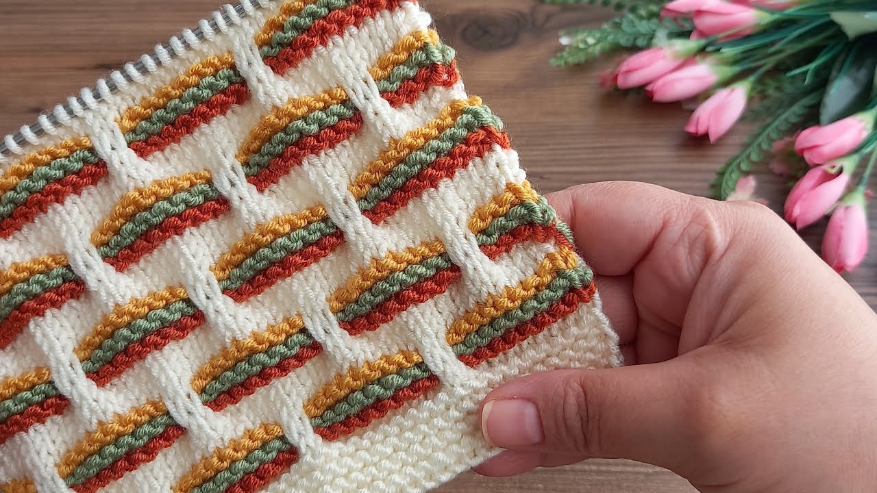 ✅️🍀Ördüğünüze Pişman Olmayacağınız Örgü Modeli ✅️🍀4 Renkli Muhteşem Örgü Modeli ✅️🍀knitting pattern 