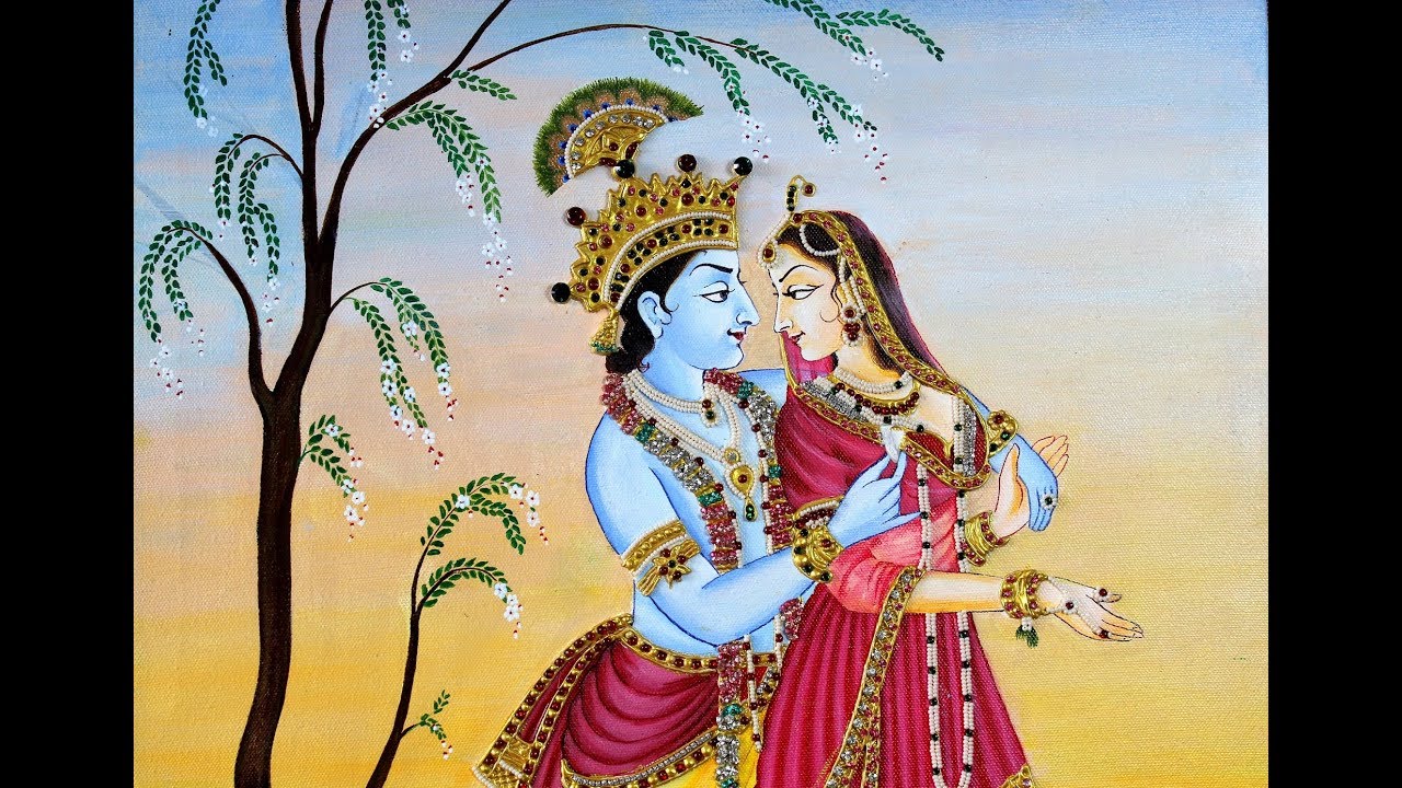 MEENAKARI PAINTING OF RADHA KRISHNA