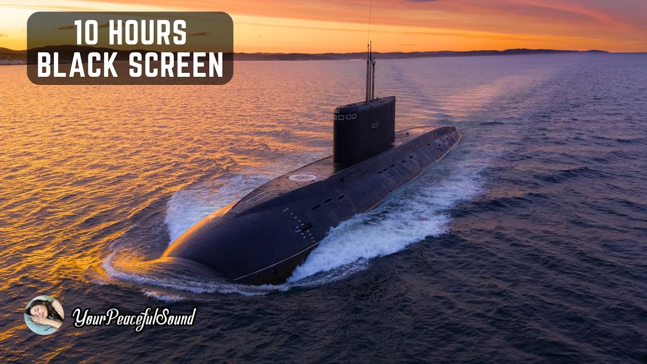 Nuclear Submarine Sound - no Sonar | Submarine Ambience - 10H White Noise Black Screen Sleep, Study
