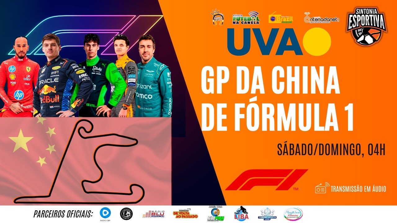 GRANDE PRÊMIO DA CHINA - FÓRMULA 1 2026 - 2ª ETAPA - AO VIVO NA SINTONIA ESPORTIVA (EM ÁUDIO)