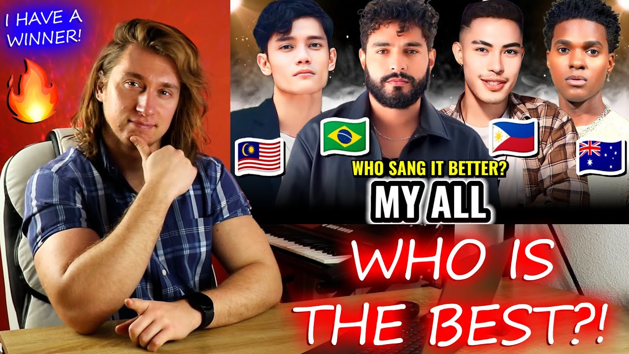 Gabriel Henrique 🇧🇷 VS. Nonoy Pena 🇵🇭 VS. Johnny 🇦🇺 VS. Alextbh 🇲🇾 - MY ALL | Singer Reaction!