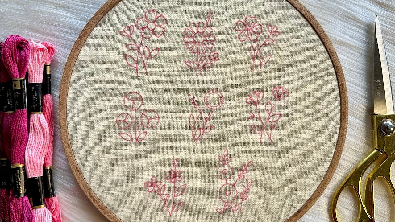 8 STUNNING FLORAL STITCHES!! VERY EASY Hand Embroidery Flowers 🌷Embroidery tutorial for Beginners