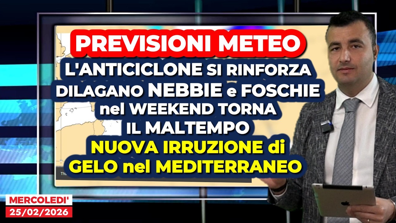 Previsioni Meteo, nebbie e foschie con l'Anticiclone, e nel weekend torna il maltempo. I dettagli