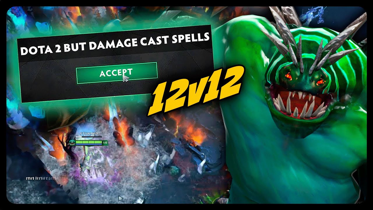 Dota 2 But Damage Casts Spells 12v12